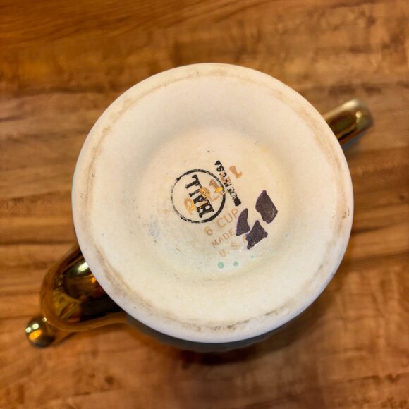 Vintage Hall China Teapot - Los Angeles shape in Monterrey Green - Picture 6 of 6